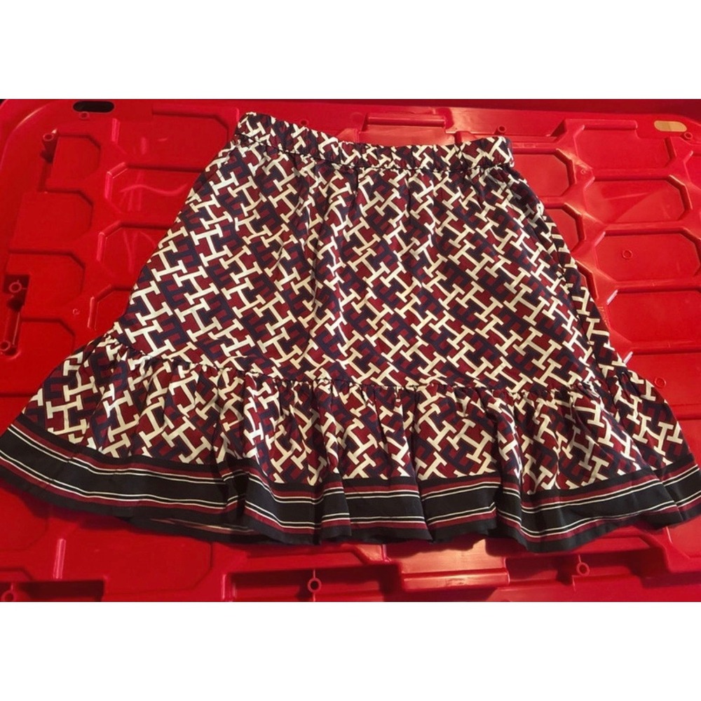 Tommy Hilfiger Girls Skirt 8 NWT Red Logo Elastic Waistband School Time